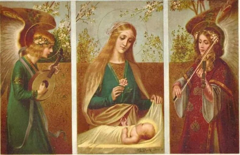 Maria mit dem Jesus Kind und Engeln