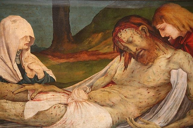 Grablegung Jesu und ihre Bedeutung: Isenheimer Altar, Grablegung Christi