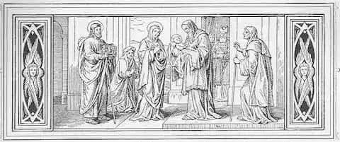 Mariä Lichtmess Aufopferung Jesu Der hl. Simeon hält das Kind in seinen Armen