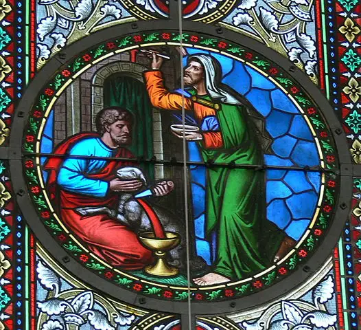 Das Passahfest im Judentum: Opferung des Lamms während der Plagen (1880), Pfarrkirche Andelsbuch (Vorarlberg)