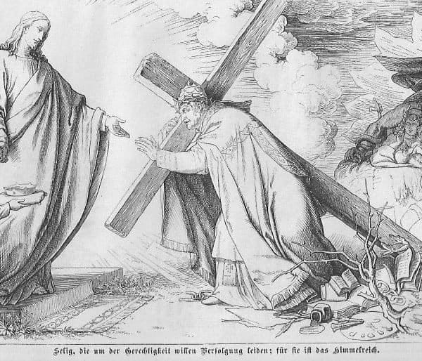 Der Papst trägt das Kreuz Christi, von Christus glorreich empfangen; es zeigt das Leiden der Päpste und zugleich der Kirche