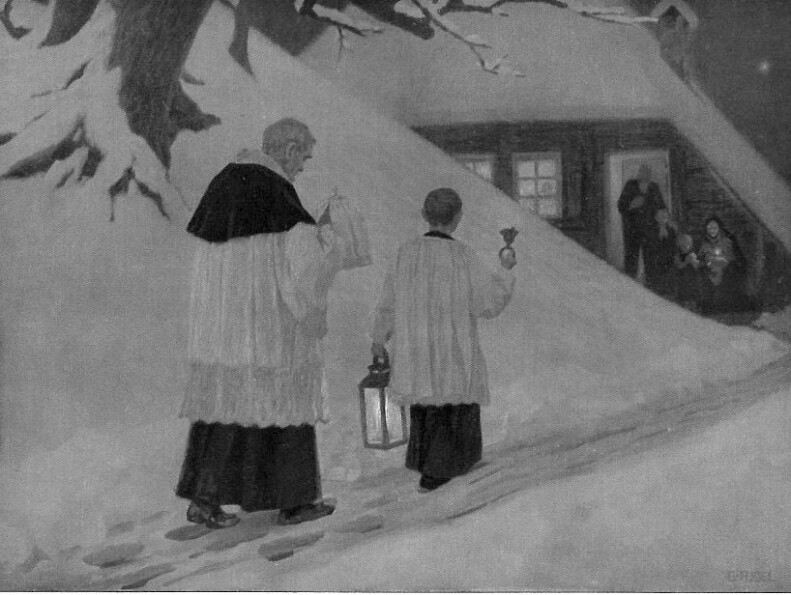 Alfons von Liguori Gewissheit des Todes: Der Priester auf dem weg, einen Sterbenden zu versehen