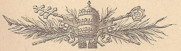 Tiara des Papstes, Bischofsstab, Schlüssel