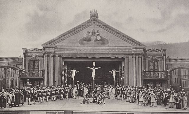 Die Verlassenheit Jesu unseres Heilandes am Kreuz: Foto Oberammergauer Passionsspiel 1871