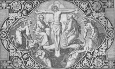 Ablassgebet für die Abgestorbenen: Das Kruzifix über den Seelen im Fegefeuer