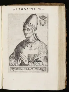 Hildebrand der zukünftige Papst Gregor VII.: Chalkographie in Giovanni Battista Cavalieri, Pontificum Romanorum