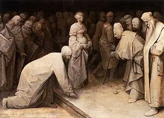Christus und die Ehebrecherin (Gemälde von Pieter Bruegel d. Ä. 1565)