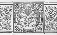 Das Kirchenjahr Weihnachtskreis, Osterkreis, Pfingstkreis: In dem Bild sieht man die allerheiligste Dreifaltigkeit, Gott Vater, Gott Sohn Jesus Christus, Gott Heiliger Geist als Taube