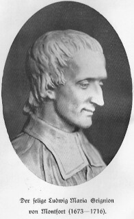 Ein Porträt des heiligen Grignion de Montfort, vermutlich eine Büste