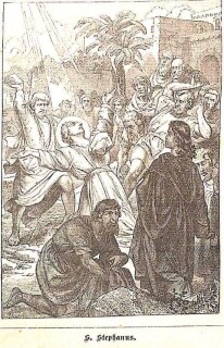 Der heilige Stephanus wird von den Juden gesteinigt.