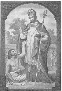 Der heilige Stanislaus in seinem Bischofsgewand und dem Bischofsstab sowie einem Gebetbuch an der Seite.