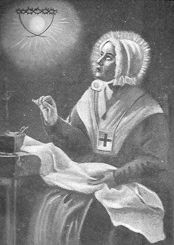 Anna Maria sitzt auf einem Stuhl und hat eine Vision in der Sonne.