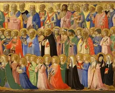 Ostern im Himmel Die Heiligen: Bild von Fra Angelico