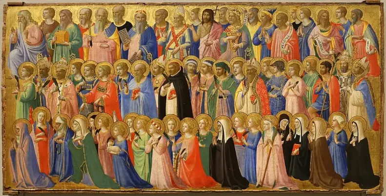 Ostern im Himmel Die Heiligen: Bild von Fra Angelico