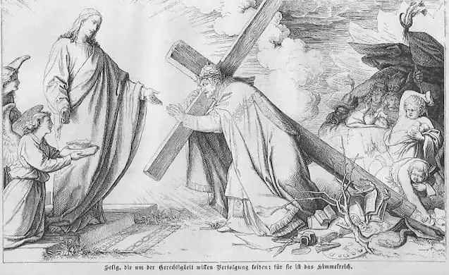 Der Papst trägt das Kreuz Christi, von Christus glorreich empfangen; es zeigt das Leiden der Päpste und zugleich der Kirche