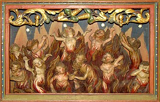 Von dem Fegefeuer nach dem Tod: Fegefeuer-Darstellung von 1519 in der Predella des Hochaltars der Bad Wimpfener Stadtkirche